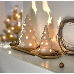 Die moderne Hausfrau LED-Deko "Winter-Tanne" Set bestehend aus groß und klein