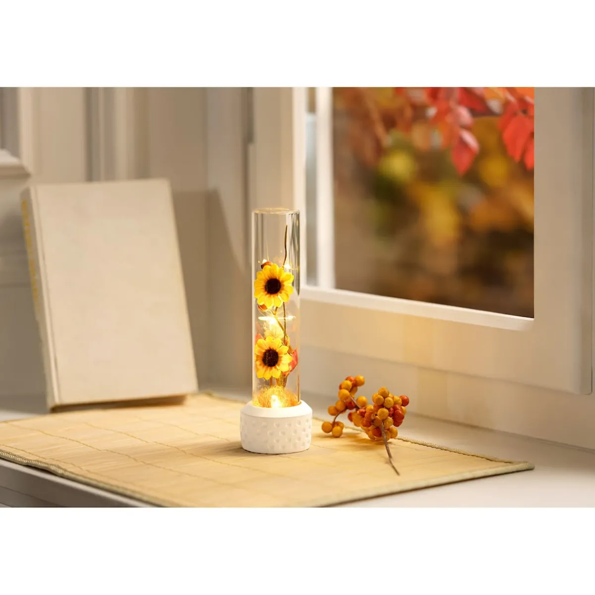 Die moderne Hausfrau LED-Dekofigur "Herbstfreude im Glas"