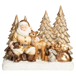 Die moderne Hausfrau LED-Dekofigur „Santa mit den Tieren“