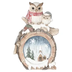 Die moderne Hausfrau LED-Dekofigur „Winter-Eulen“