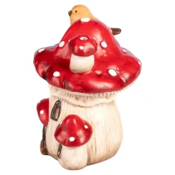 Die moderne Hausfrau LED-Dekofigur-Pilzhaus Vogel