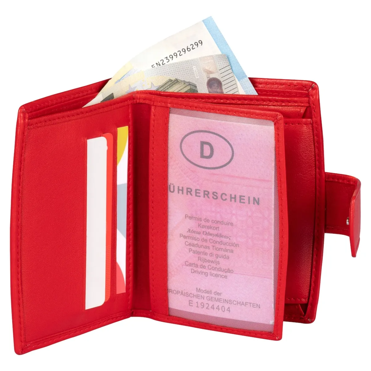 Damen Die moderne Hausfrau Lederbörse „Barbara“ rot