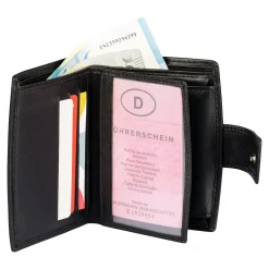 Damen Die moderne Hausfrau Lederbörse „Barbara“ schwarz