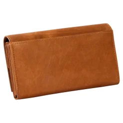 Damen Die moderne Hausfrau Lederbörse „Hibiskus“ cognac