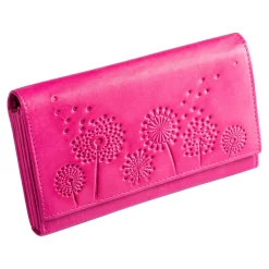 Damen Die moderne Hausfrau Lederbörse „Pusteblume“ pink