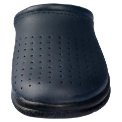 Damen Die moderne Hausfrau Leder-Pantolette für Herren blau