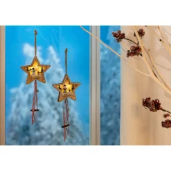 Die moderne Hausfrau LED-Holzsterne, 2 Stück