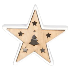 Die moderne Hausfrau LED-Keramik-Dekofigur „Stern“