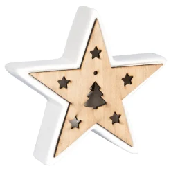 Die moderne Hausfrau LED-Keramik-Dekofigur „Stern“