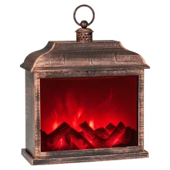 Die moderne Hausfrau LED-Laterne mit Kaminfeuer "Antik"
