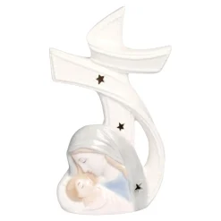 Die moderne Hausfrau LED-Porzellankreuz „Maria mit dem Kinde“
