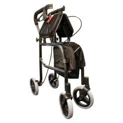 Die moderne Hausfrau Leichtgewicht-Rollator NeXus mit Rückengurt und Tasche, faltbar grau