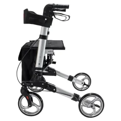 Die moderne Hausfrau Leichtgewicht-Rollator Premium, Aluminium, mit Rückengurt und Tasche - AT51006 silber
