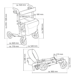 Die moderne Hausfrau Leichtgewicht-Rollator 