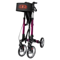 Die moderne Hausfrau Leichtgewicht-Rollator Premium, Aluminium, mit Rückengurt und Tasche - AT51006 lila
