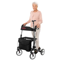 Die moderne Hausfrau Leichtgewicht-Rollator Premium, Aluminium, mit Rückengurt und Tasche - AT51006 anthrazit