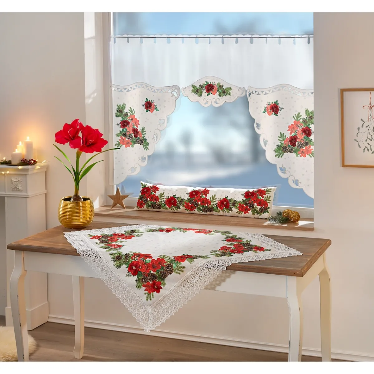 Die moderne Hausfrau M-Bogen-Gardine „Amaryllis“