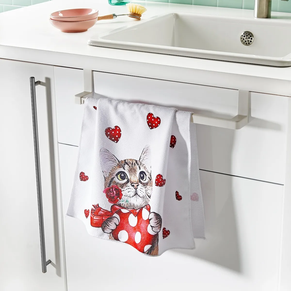 Die moderne Hausfrau Mikrofaser-Geschirrtuch „Kater Max“