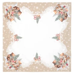 Die moderne Hausfrau Mitteldecke "Teddy-Bescherung", 85x85 cm