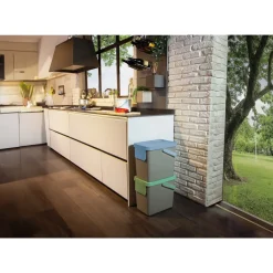 Die moderne Hausfrau Müllbehälter, 2er Set, je 25 l, stapelbar grau