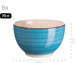 Die moderne Hausfrau Müslischalen-Set, Steingut LUMACA Dunkelblau