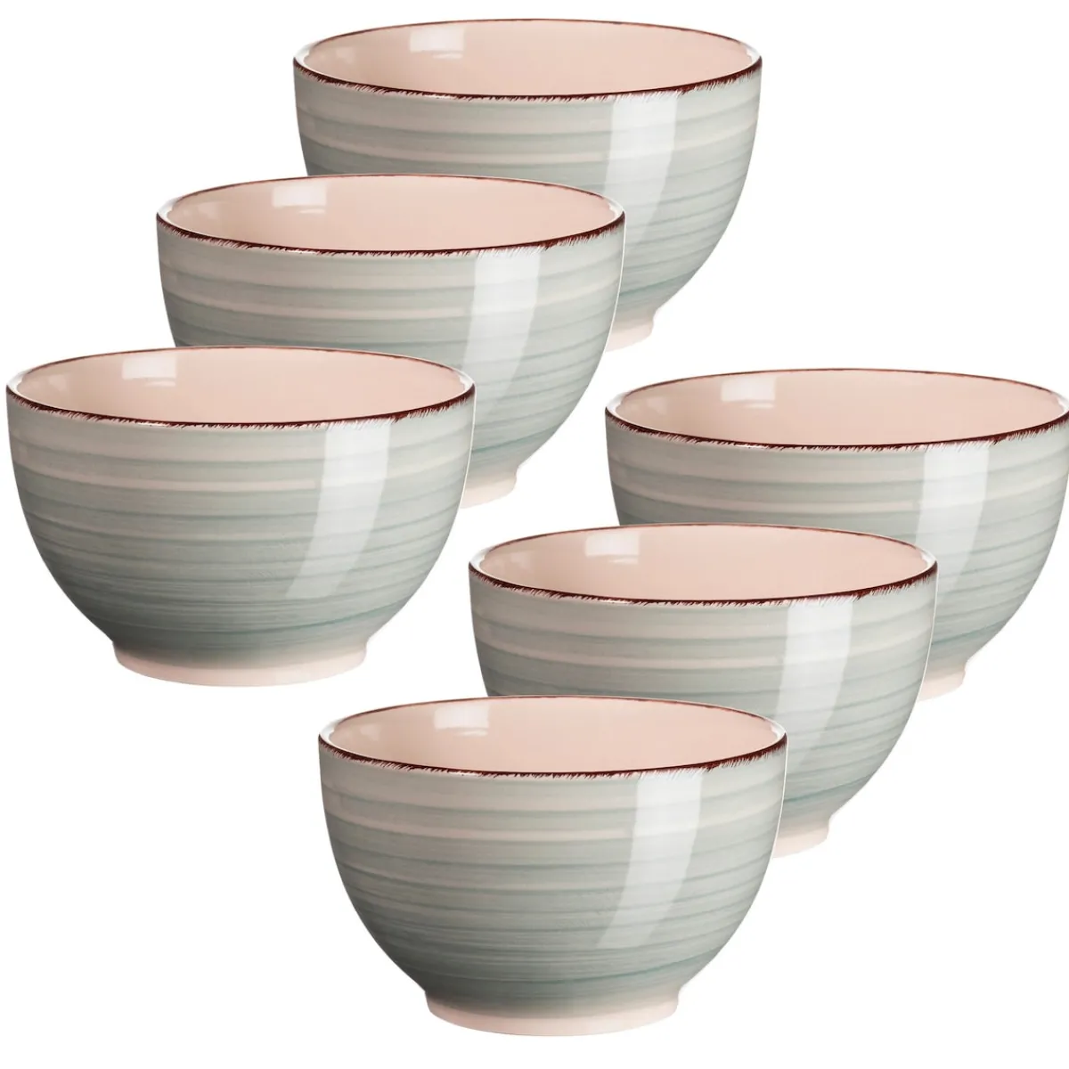 Die moderne Hausfrau Müslischalen-Set, Steingut LUMACA Grau