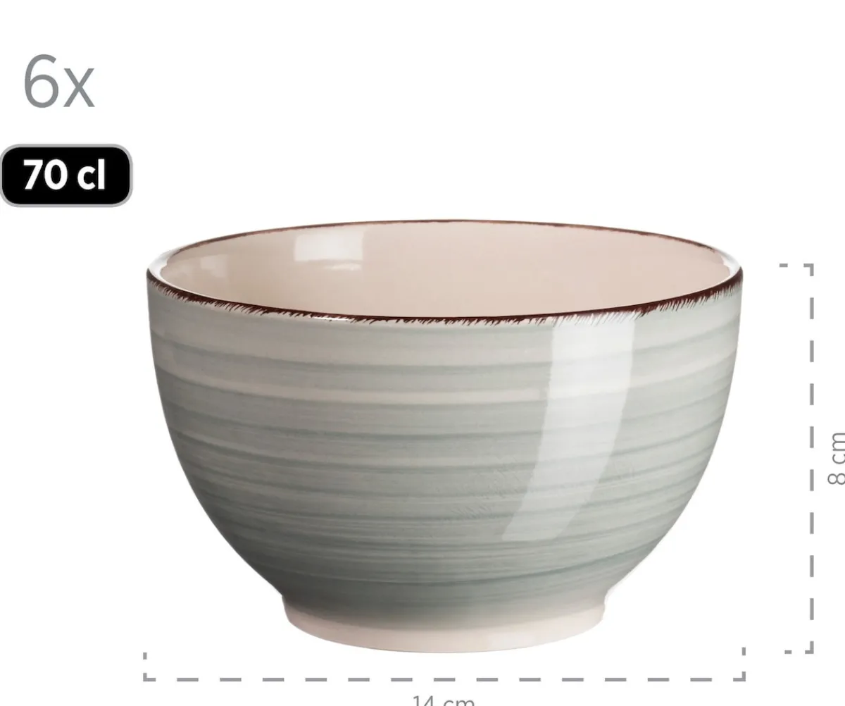 Die moderne Hausfrau Müslischalen-Set, Steingut LUMACA Grau