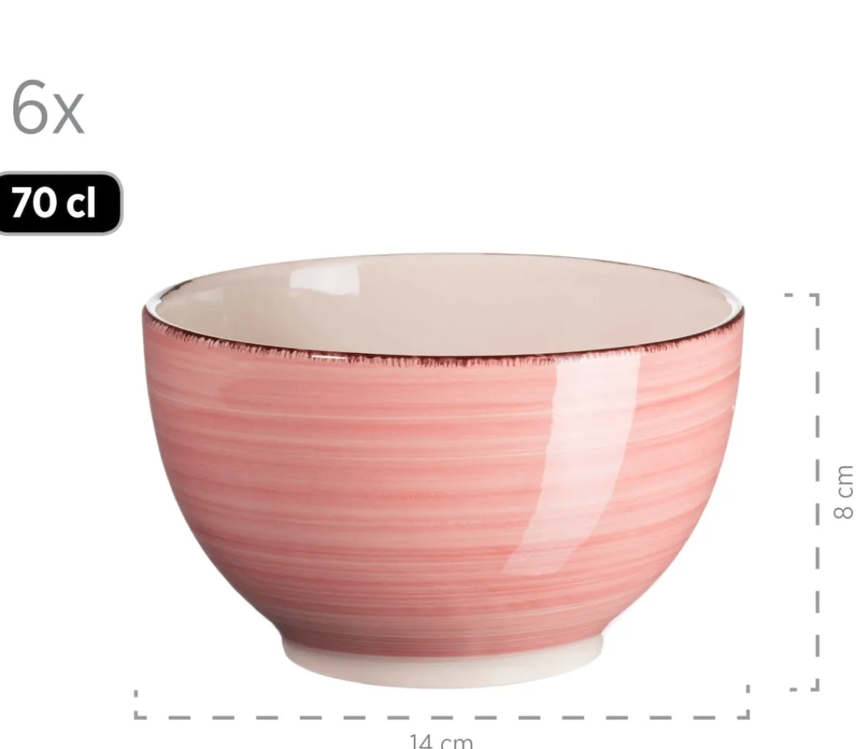 Die moderne Hausfrau Müslischalen-Set, Steingut LUMACA Koralle