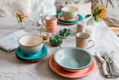 Die moderne Hausfrau Müslischalen-Set, Steingut LUMACA Olivgrün