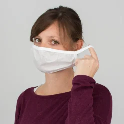 Die moderne Hausfrau Mund- und Nasenmaske, PO, 4er Pack weiß