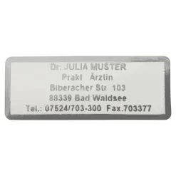 Die moderne Hausfrau Namensaufkleber "Schrifttyp A" silber
