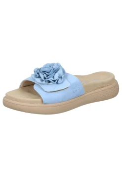 Herren Die moderne Hausfrau Pantoletten hellblau