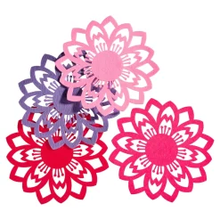 Die moderne Hausfrau Pfannenschoner, Untersetzer Filzblüten "Fleur", 4 Stück
