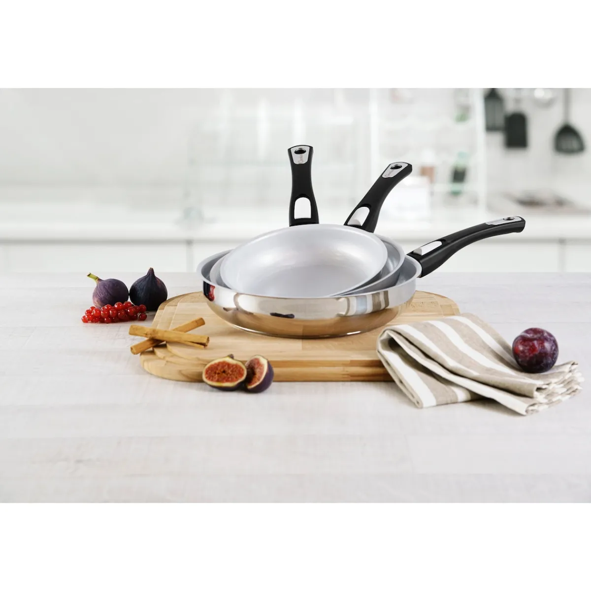 Die moderne Hausfrau Pfannen-Set Cerafit Steel, 7-teilig