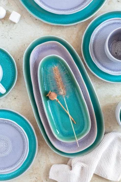 Die moderne Hausfrau Plattenset, Steinzeug Elea Flieder