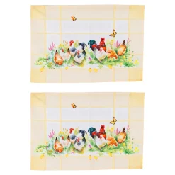 Die moderne Hausfrau Platzset „Hühner“, 2 Stück