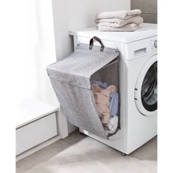 Die moderne Hausfrau Platzspar-Wäschesammler + Gratis 2 Klebehaken