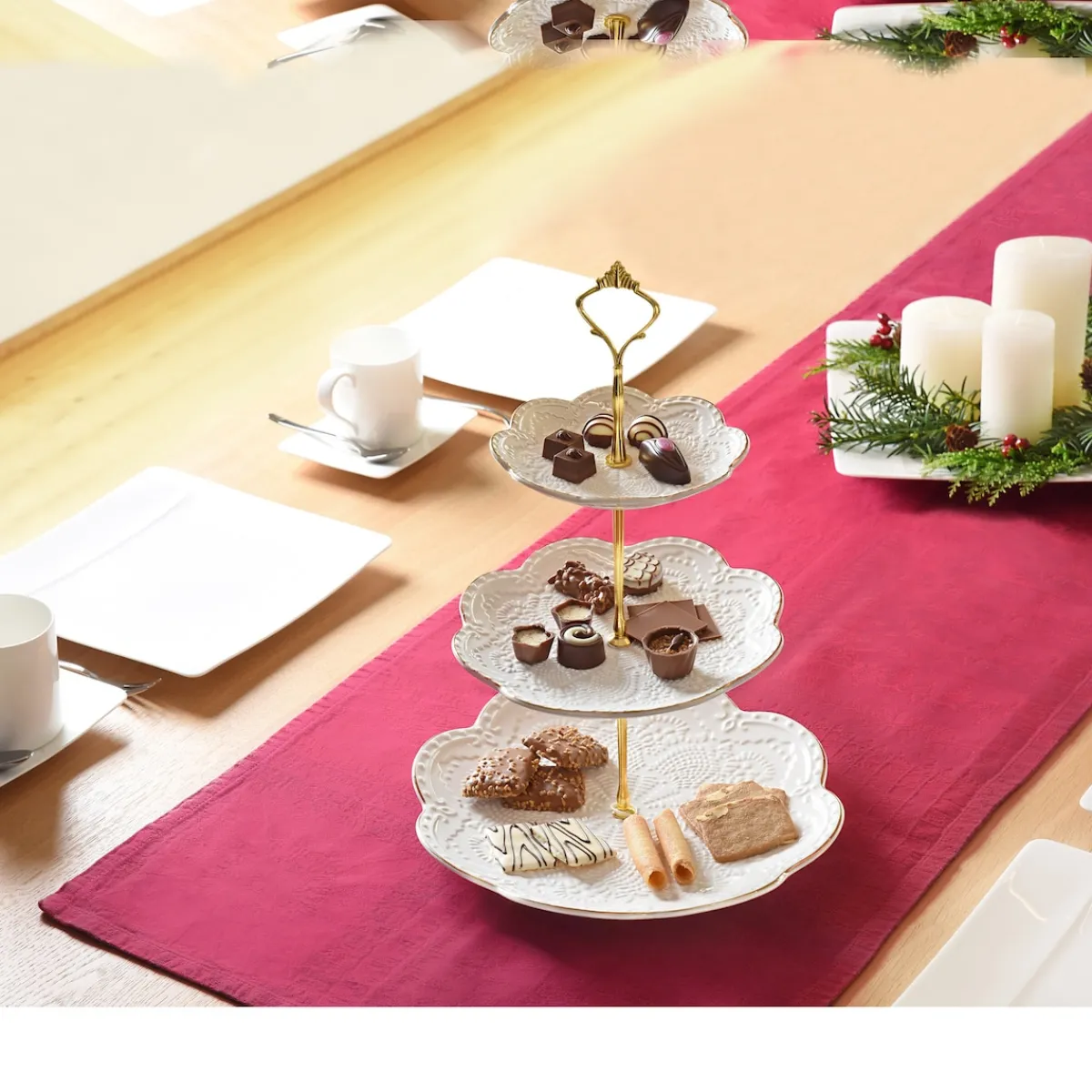 Die moderne Hausfrau Porzellan-Etagere, festlich