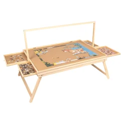 Die moderne Hausfrau Puzzletisch mit Spielbrett-Deckel + LED-Licht für 1000 Teile