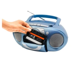 Die moderne Hausfrau Radio-Kassettenspieler mit CD blau