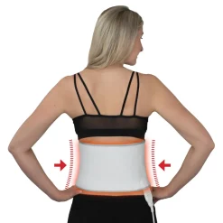 Die moderne Hausfrau Rückenstützgürtel, beheizt Weiß