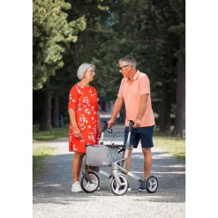 Die moderne Hausfrau Rollator Olympos ATR M, faltbar, mit Tasche silber