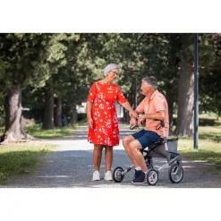 Die moderne Hausfrau Rollator Olympos ATR M, faltbar, mit Tasche silber