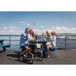 Die moderne Hausfrau Rollator Troja 5G M, faltbar, höhenverstellbar türkis