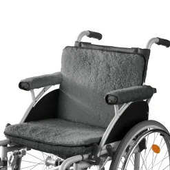 Die moderne Hausfrau Rollstuhlauflage-Set, 3-teilig, Schurwolle anthrazit