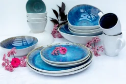 Die moderne Hausfrau Salatschüssel-Set, Steinzeug Frozen Blau