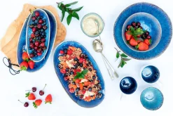 Die moderne Hausfrau Salatschüssel-Set, Steinzeug Frozen Blau