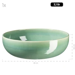 Die moderne Hausfrau Salatschüsselset, Steinzeug Elina Uno Grün