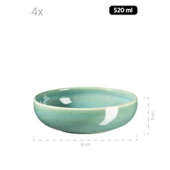 Die moderne Hausfrau Salatschüsselset, Steinzeug Elina Uno Grün