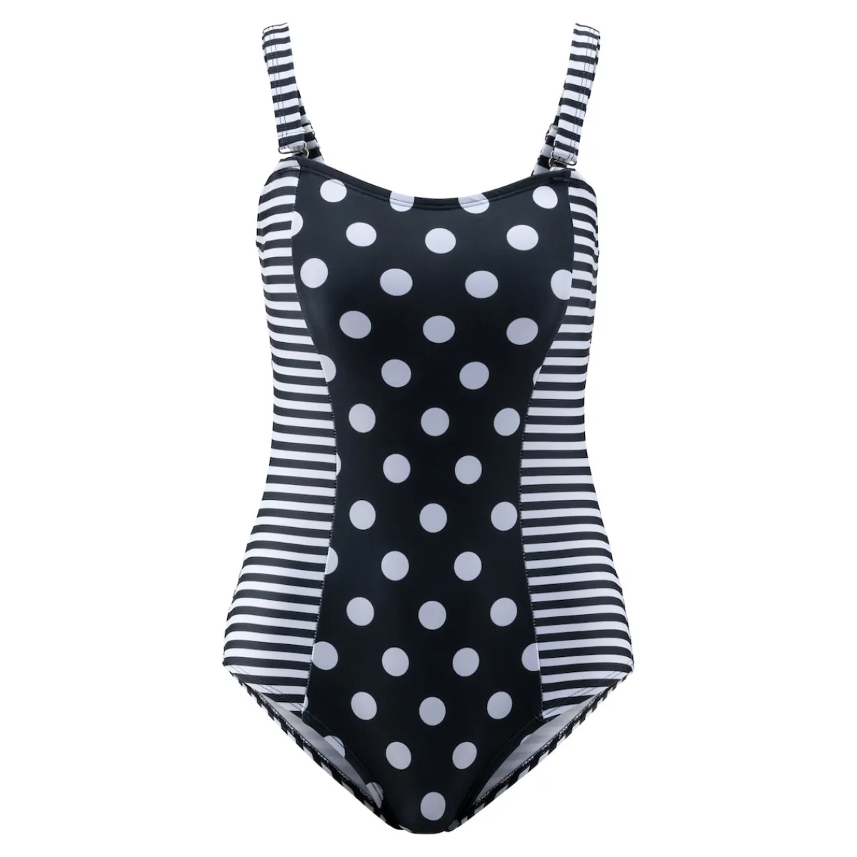 Damen Die moderne Hausfrau Schlank-Badeanzug „Punkte/Streifen“